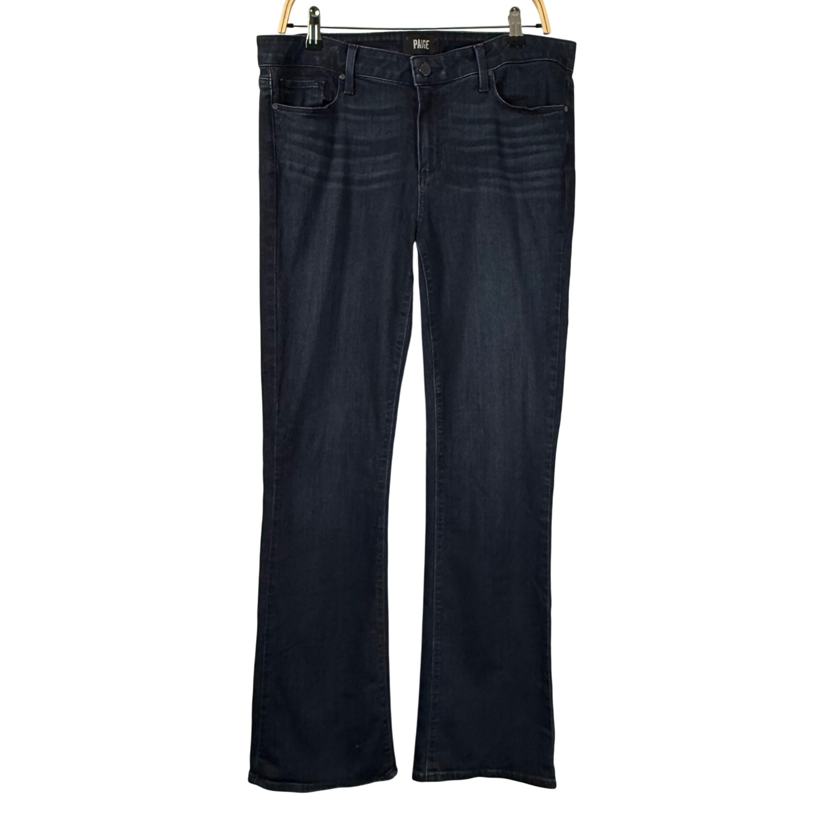 Paige Manhattan Bootcut Jeans Womens 32 Dark Indigo Wash Denim Stretch